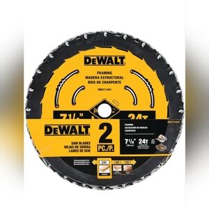 DEWALT 7-1/4" 24T Framing Circular Saw Blades - 2 Pack (Black/Yellow)